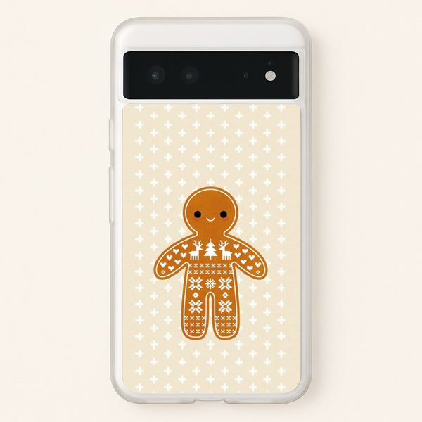Christmas Jumper Pattern Gingerbread Man - Christmas Phone Case for Google Pixel 6