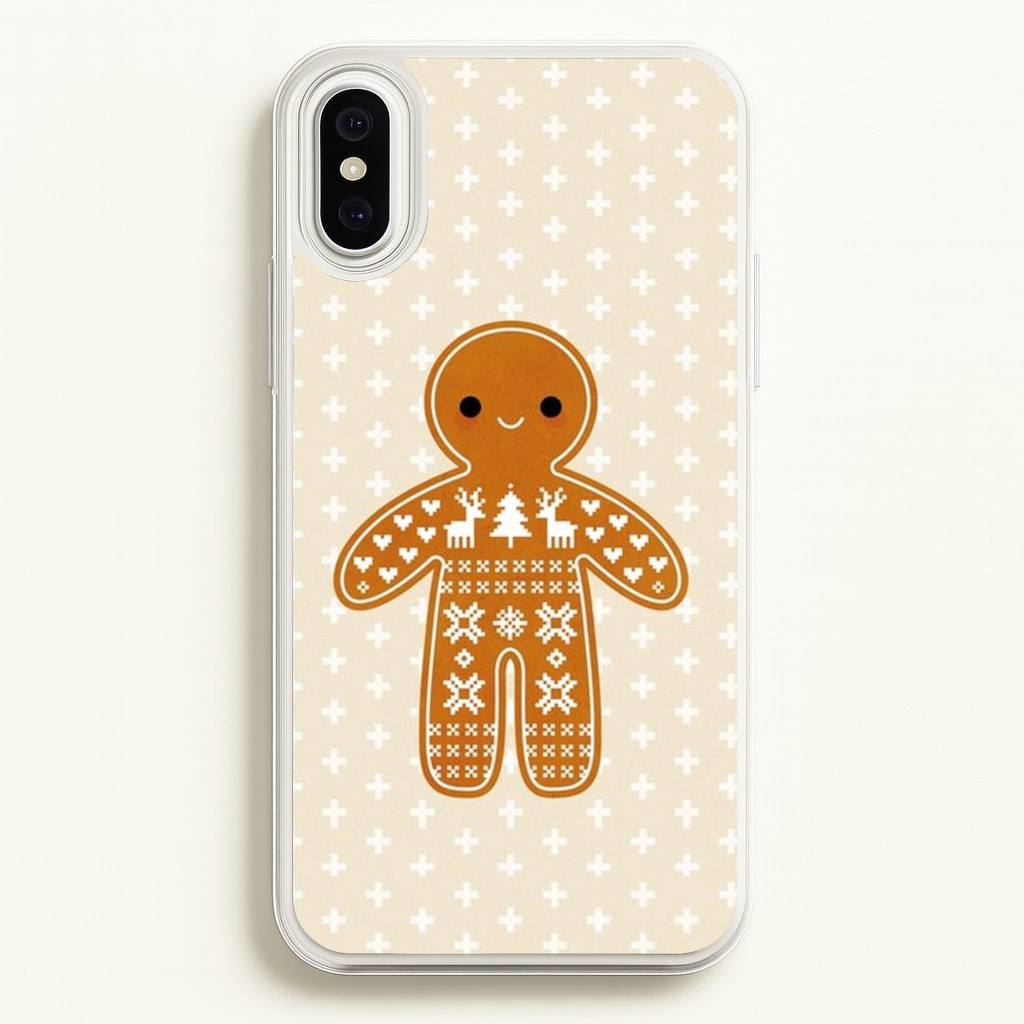 Christmas Jumper Pattern Gingerbread Man - Christmas Phone Case for iPhone XS Max