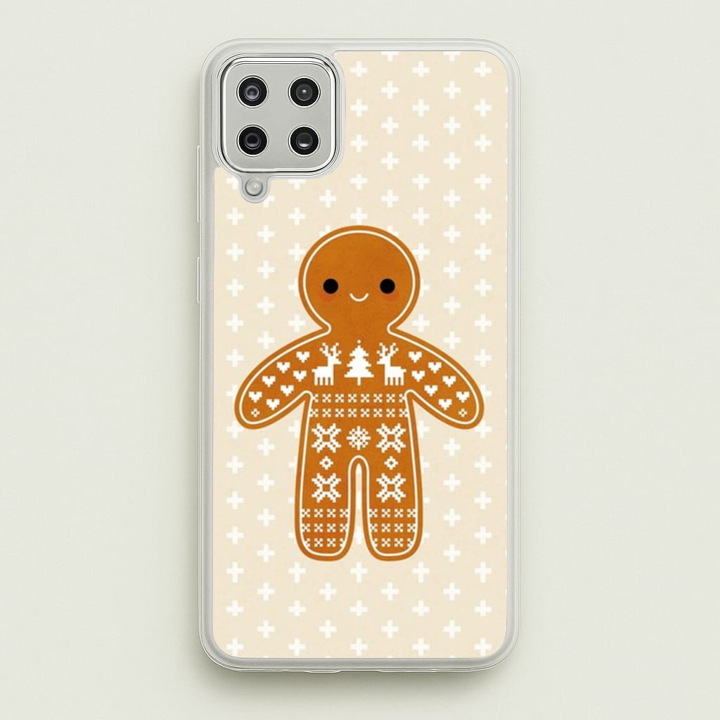 Christmas Jumper Pattern Gingerbread Man - Christmas Phone Case for Galaxy A12