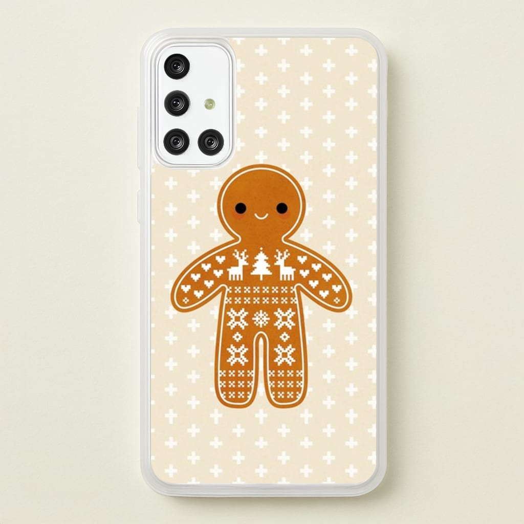 Christmas Jumper Pattern Gingerbread Man - Christmas Phone Case for Galaxy A71