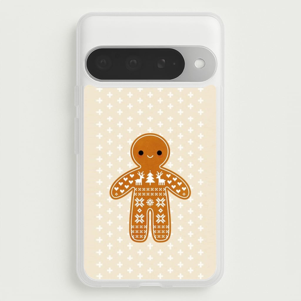 Christmas Jumper Pattern Gingerbread Man Phone Case for Google Pixel 10 Pro XL