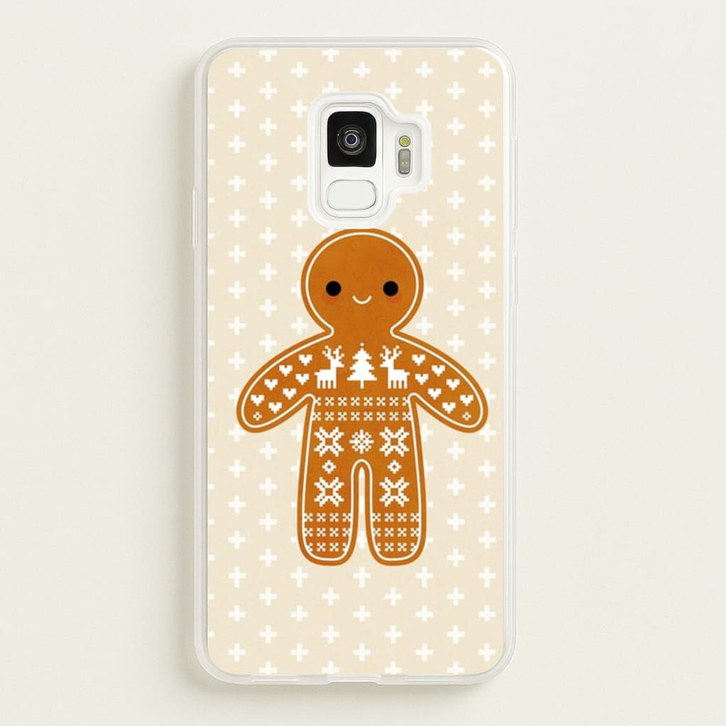 Christmas Jumper Pattern Gingerbread Man - Christmas Phone Case for Galaxy S9
