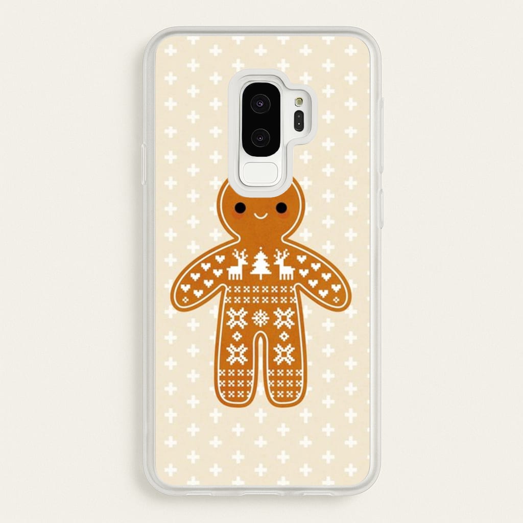 Christmas Jumper Pattern Gingerbread Man - Christmas Phone Case for Galaxy S9 Plus