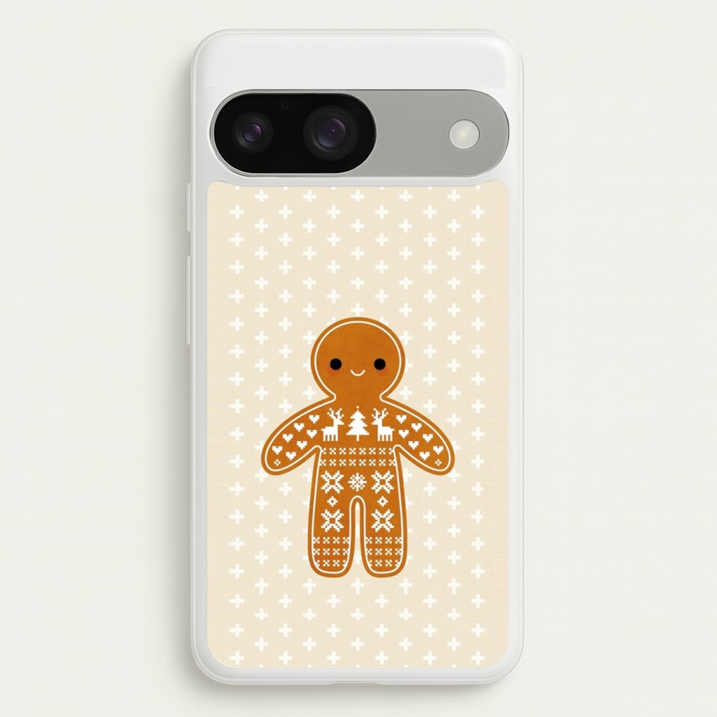 Christmas Jumper Pattern Gingerbread Man - Christmas Phone Case for Google Pixel 9 / 9 Pro