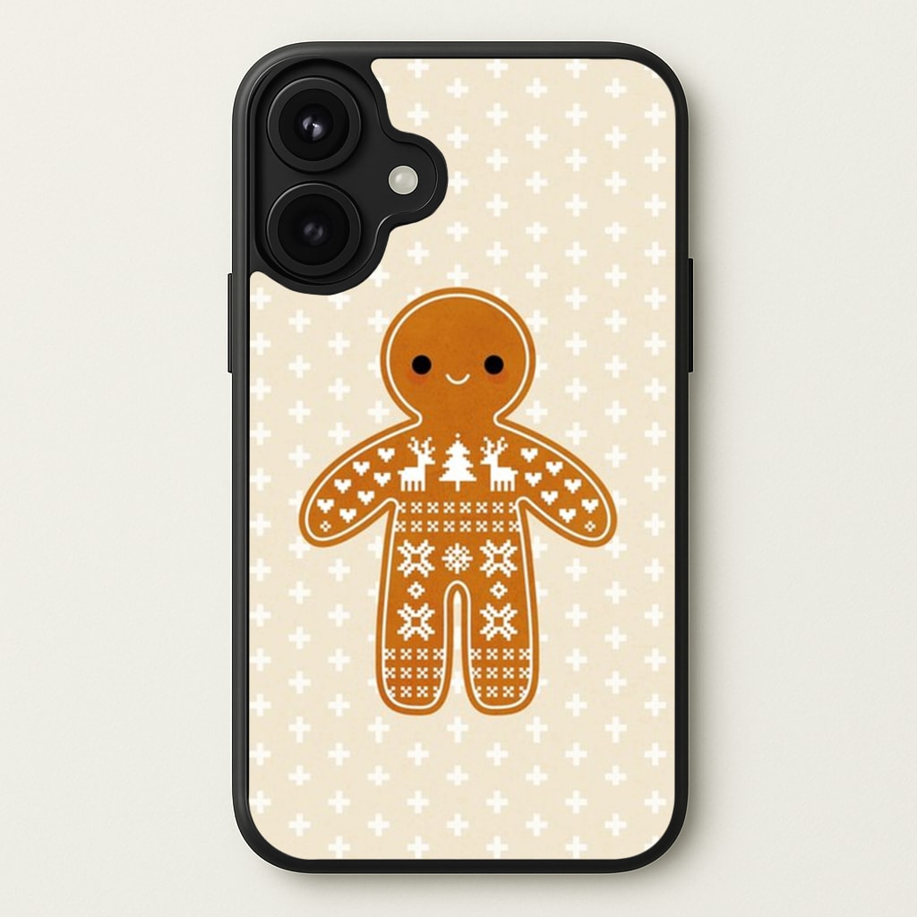 Christmas Jumper Pattern Gingerbread Man Phone Case for iPhone 17