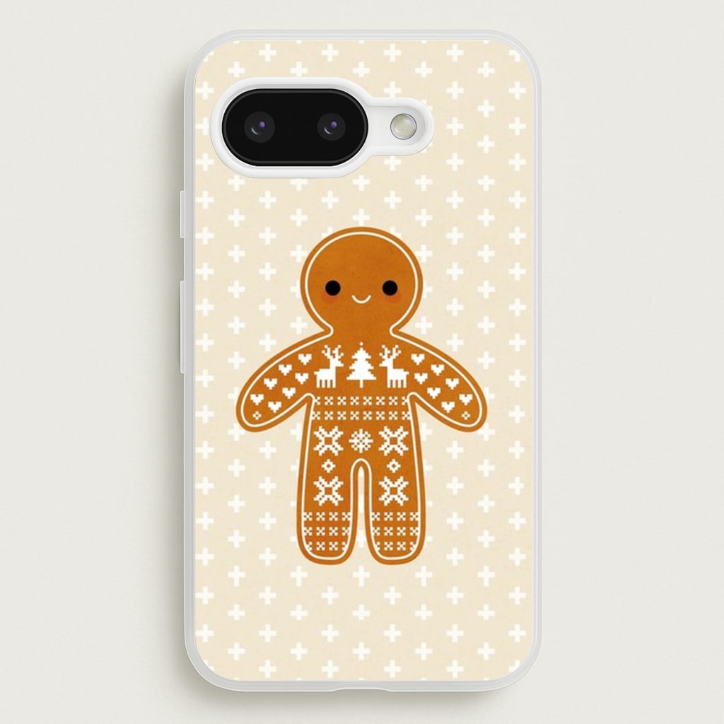 Christmas Jumper Pattern Gingerbread Man - Christmas Phone Case for Google Pixel 9a