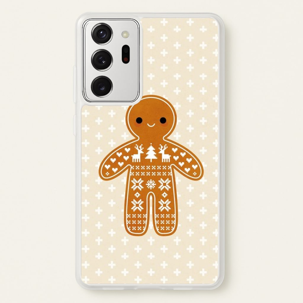 Christmas Jumper Pattern Gingerbread Man - Christmas Phone Case for Galaxy Note 20 Ultra