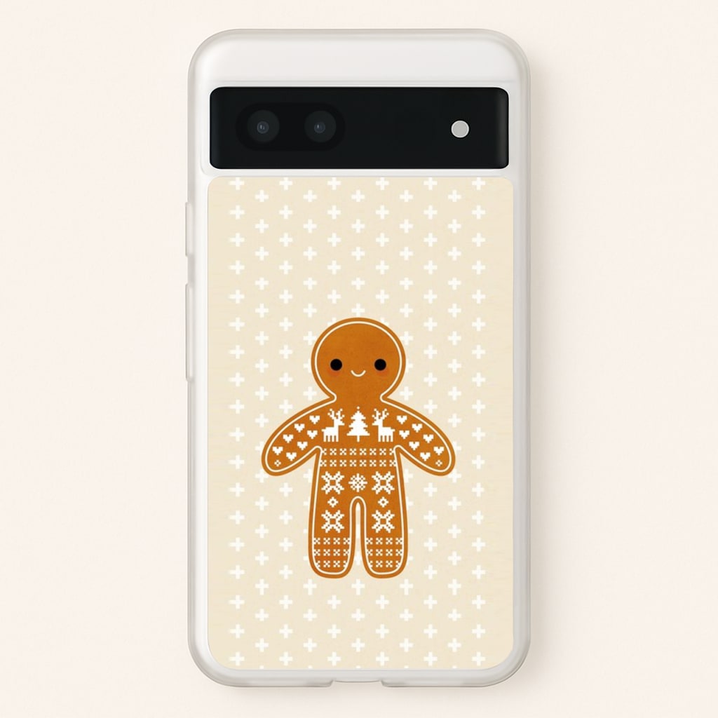 Christmas Jumper Pattern Gingerbread Man - Christmas Phone Case for Google Pixel 7a
