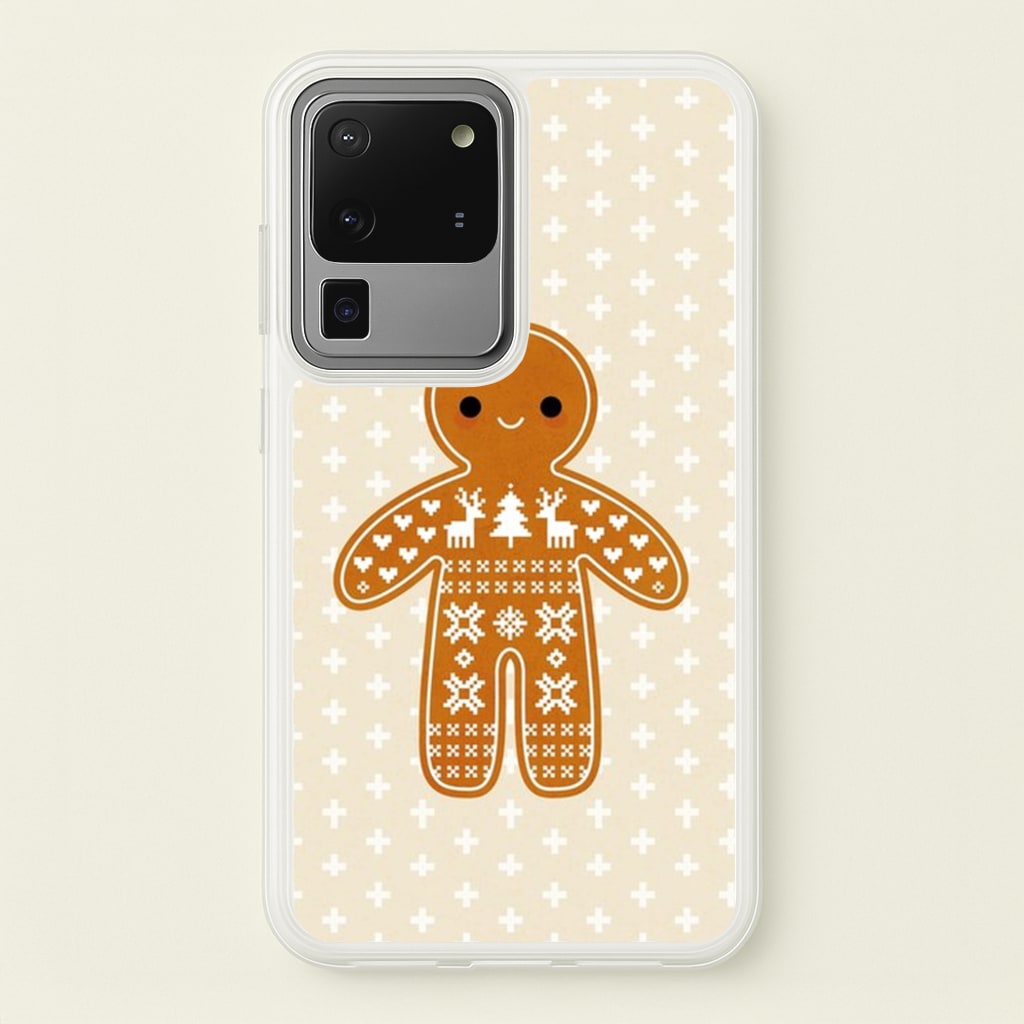 Christmas Jumper Pattern Gingerbread Man - Christmas Phone Case for Galaxy S20 Ultra