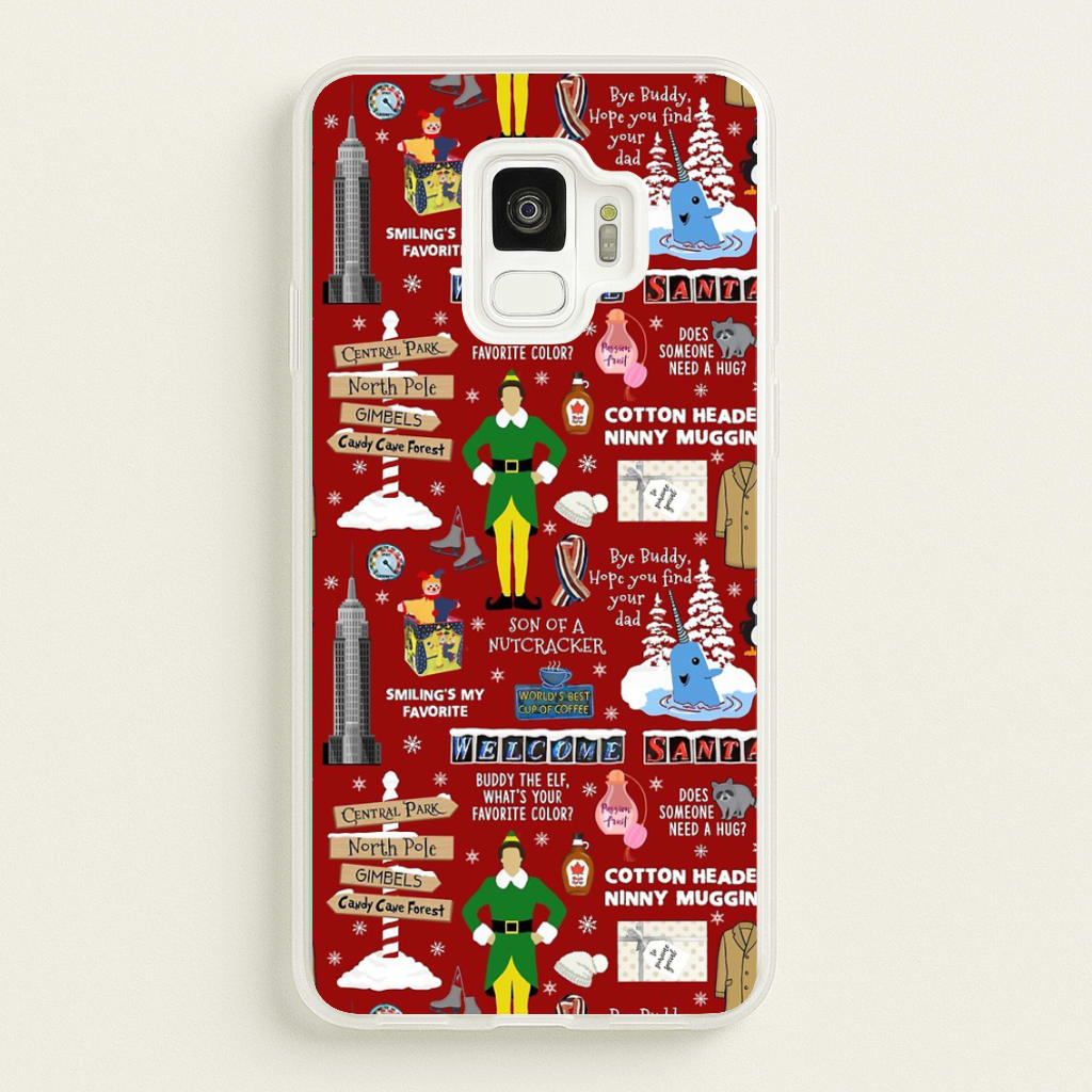 Red Elf Pattern - Elf Phone Case for Galaxy S9