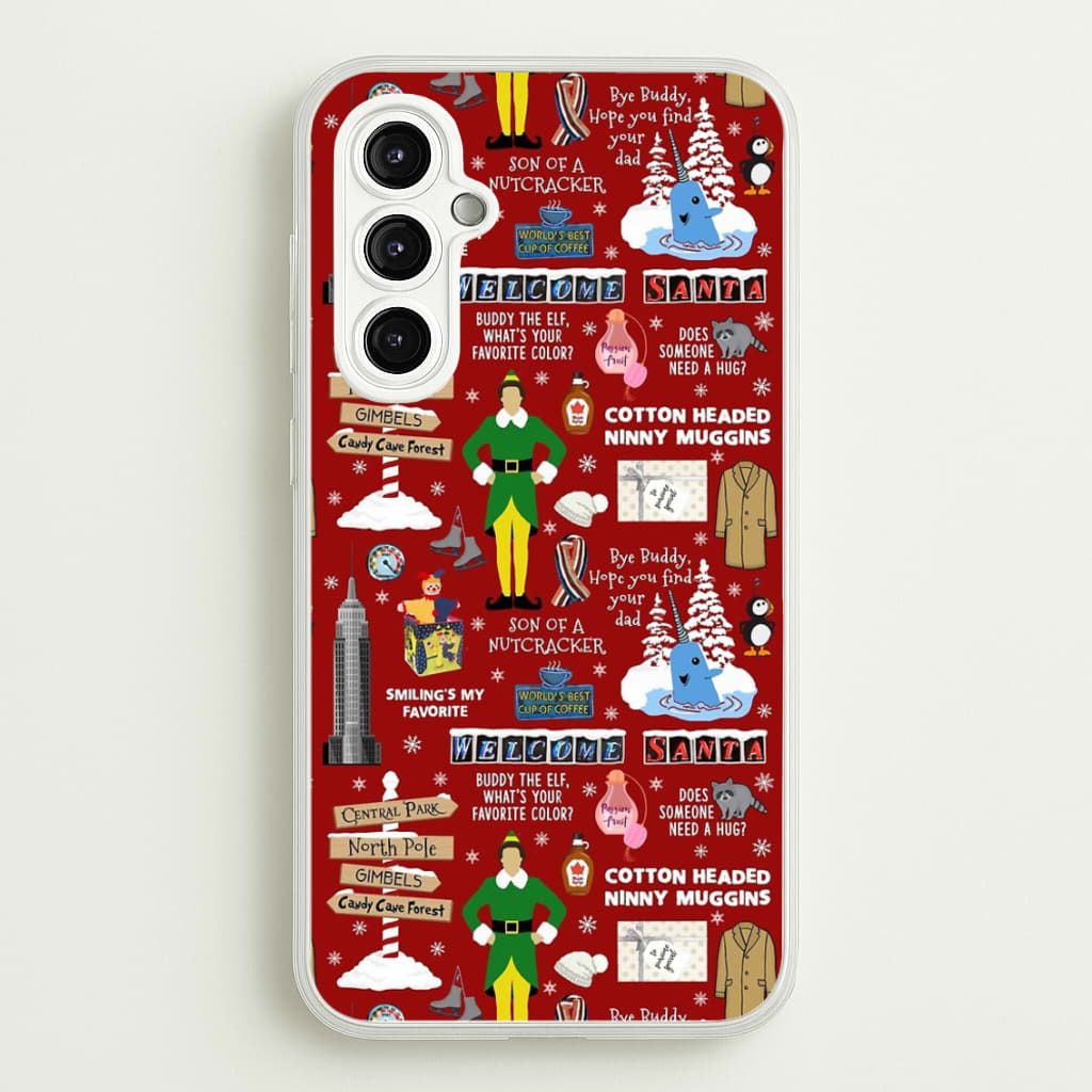 Red Elf Pattern - Elf Phone Case for Galaxy A14
