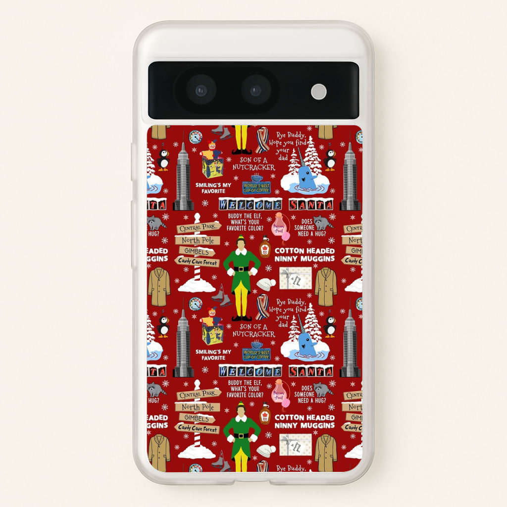 Red Elf Pattern - Elf Phone Case for Google Pixel 8a