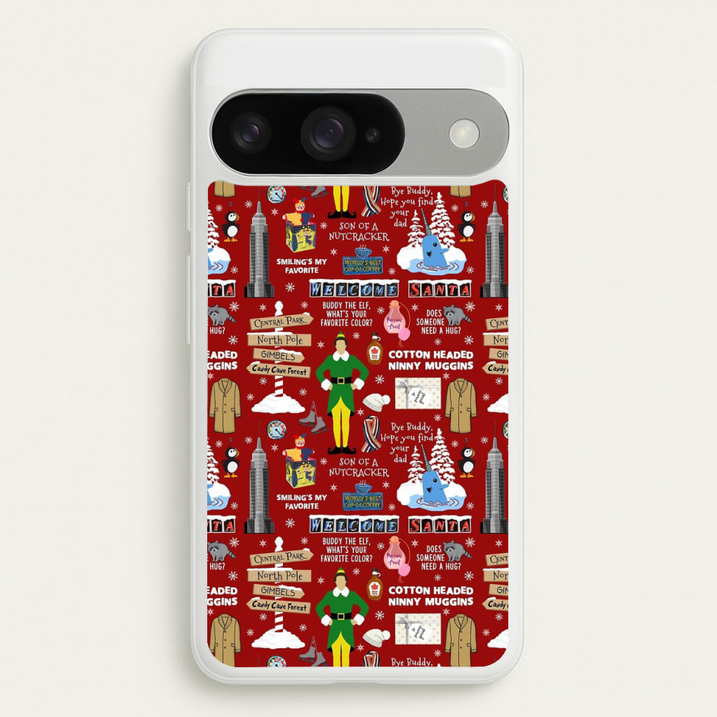 Red Elf Pattern Phone Case for Google Pixel 10 / 10 Pro