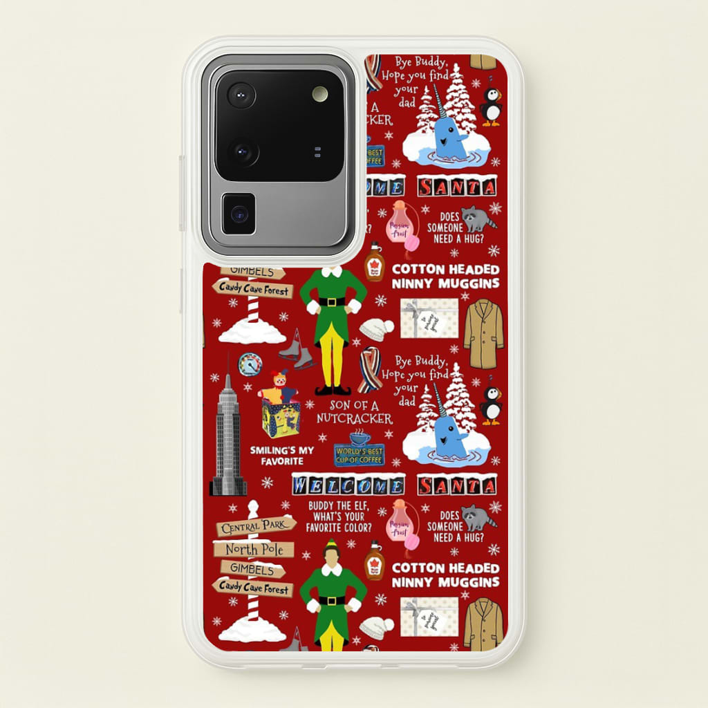 Red Elf Pattern - Elf Phone Case for Galaxy S20 Ultra