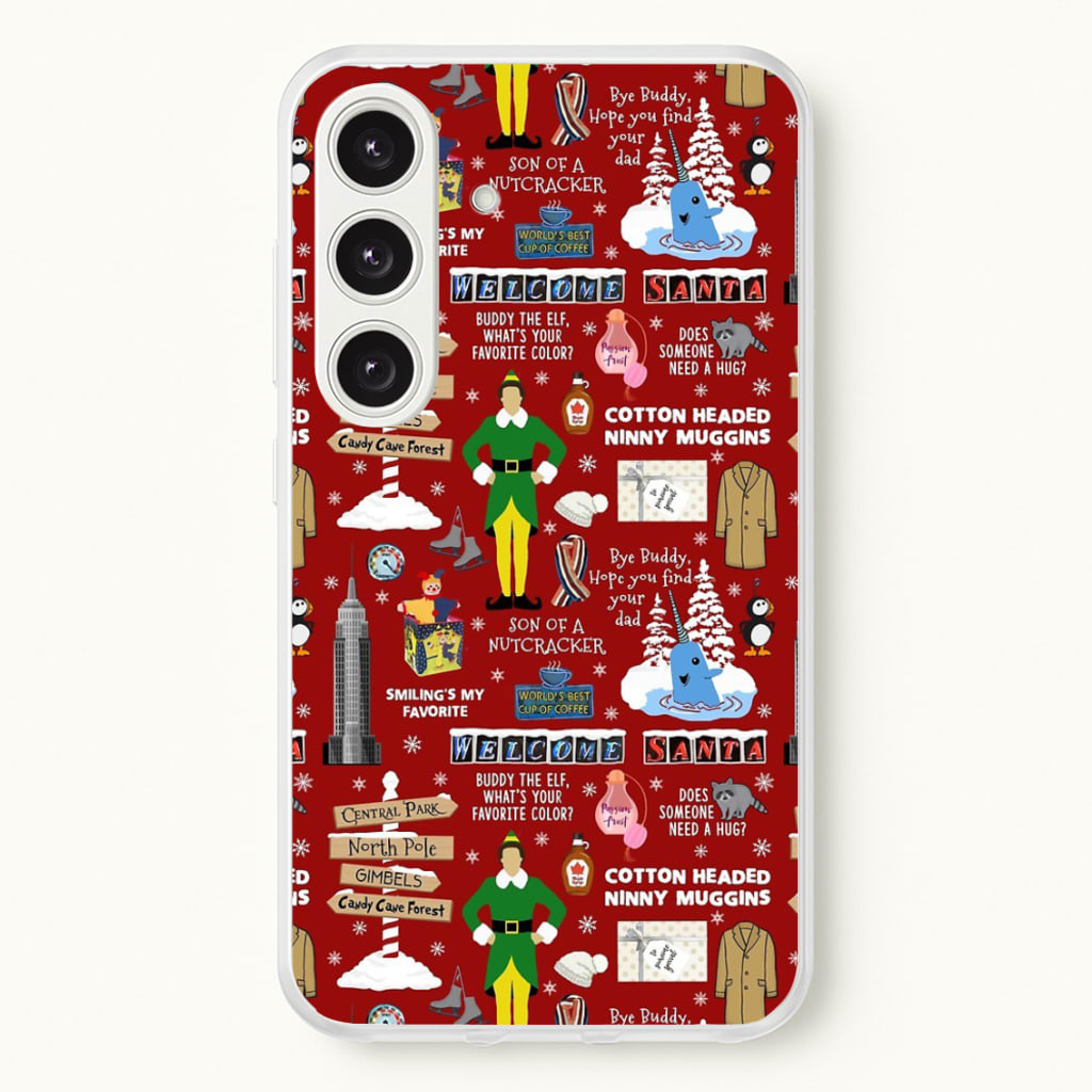 Red Elf Pattern - Elf Phone Case for Galaxy S24 Plus