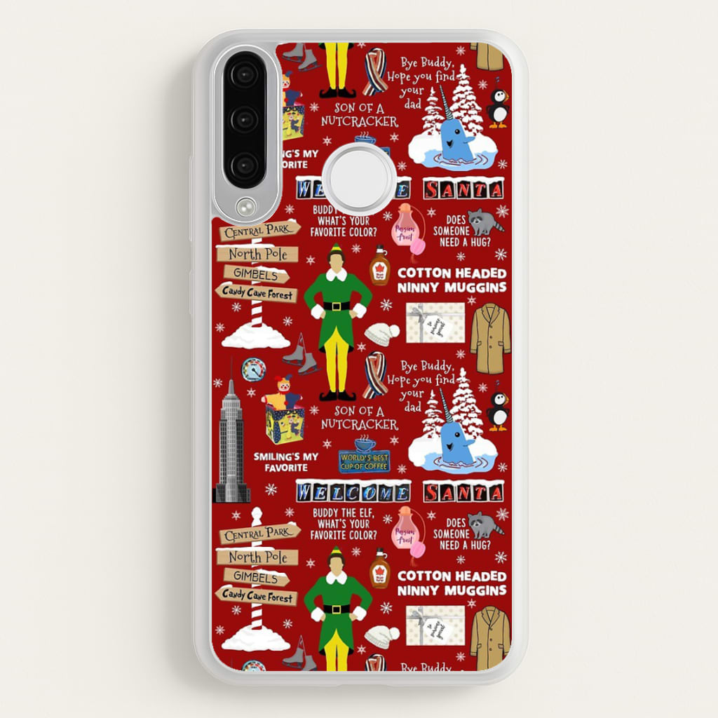 Red Elf Pattern - Elf Phone Case for Huawei P30 Lite