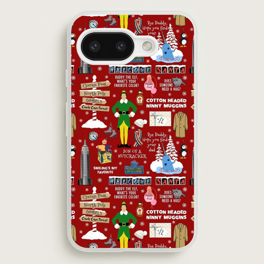 Red Elf Pattern - Elf Phone Case for Google Pixel 9a