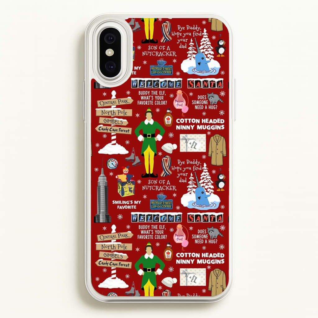 Red Elf Pattern - Elf Phone Case for iPhone XS Max