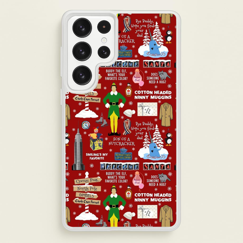 Red Elf Pattern - Elf Phone Case for Galaxy S22 Ultra