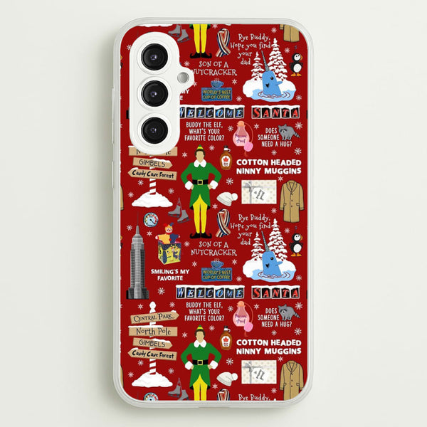 Red Elf Pattern - Elf Phone Case for Galaxy S23FE