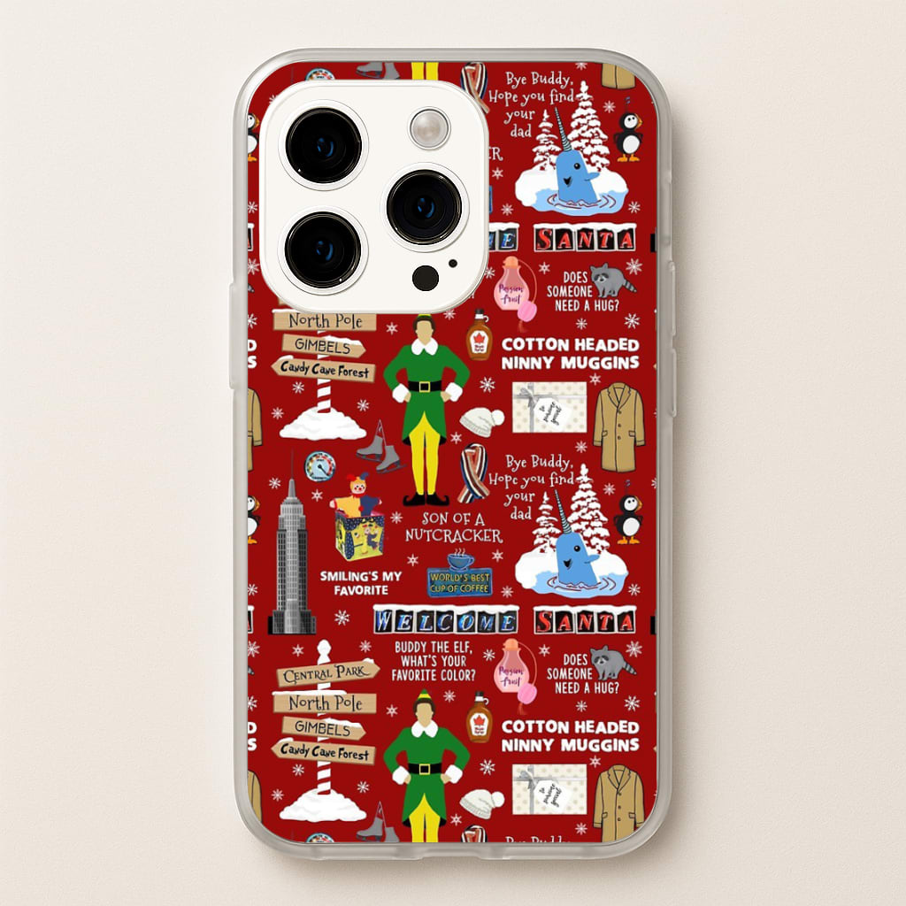 Red Elf Pattern - Elf Phone Case for iPhone 14 Pro