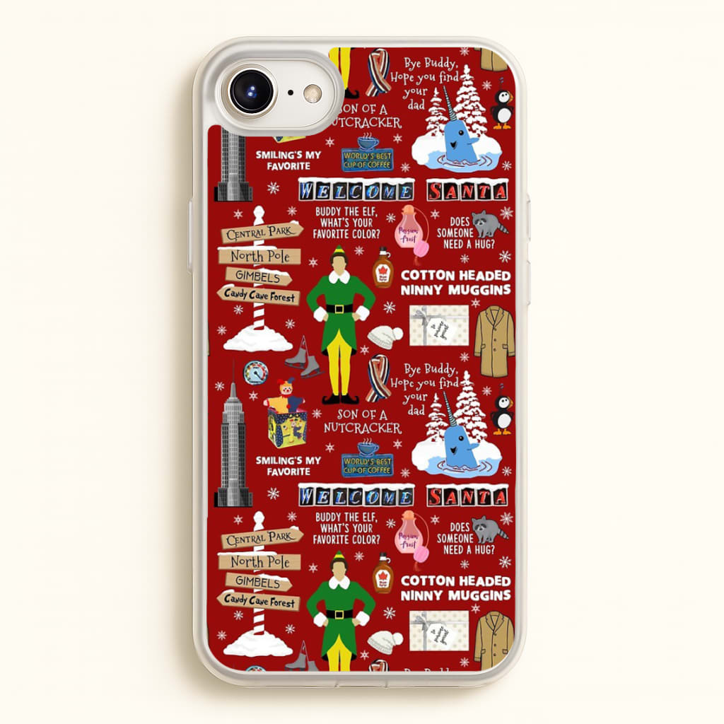 Red Elf Pattern - Elf Phone Case for iPhone 6 Plus / 7 Plus / 8 Plus