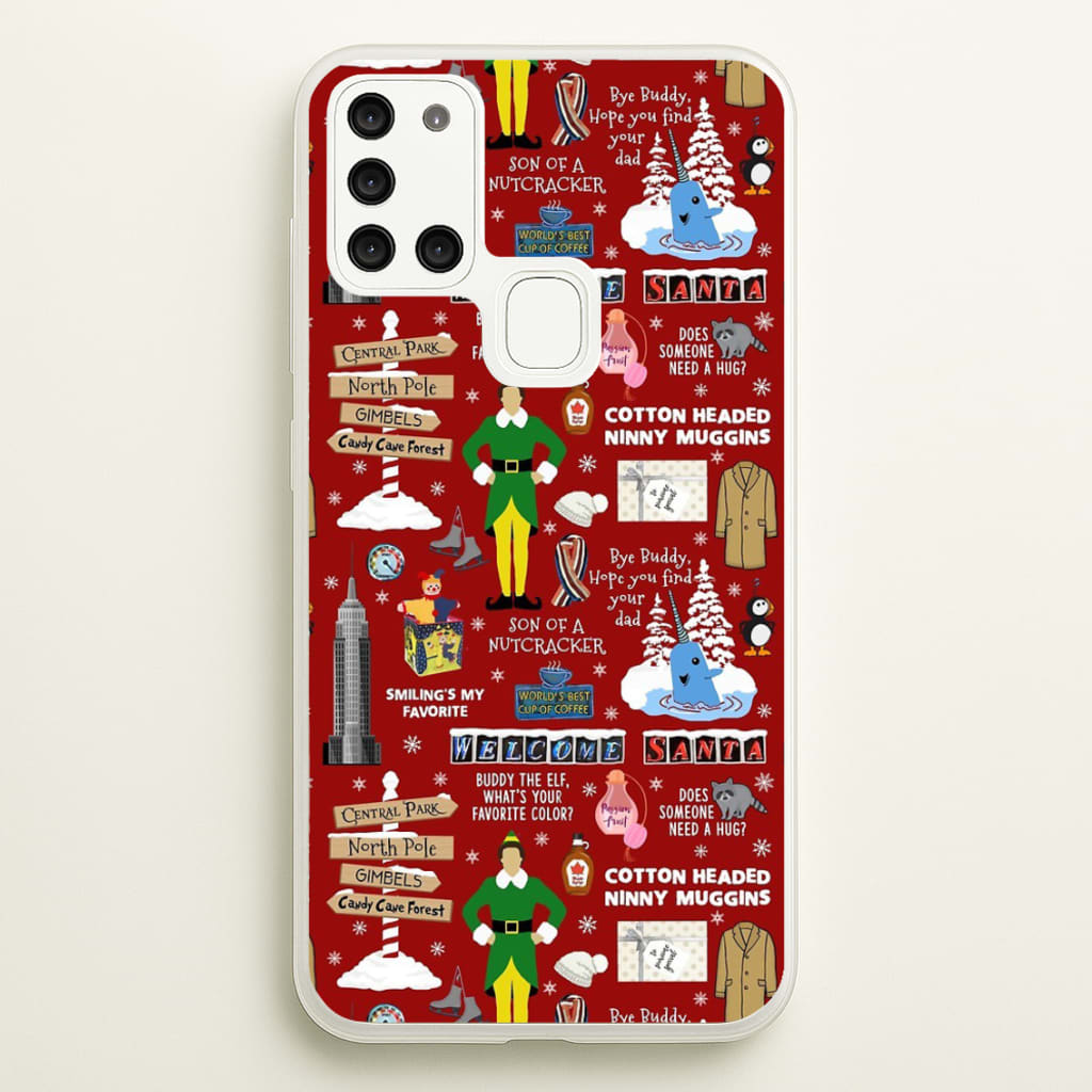 Red Elf Pattern - Elf Phone Case for Galaxy A21s