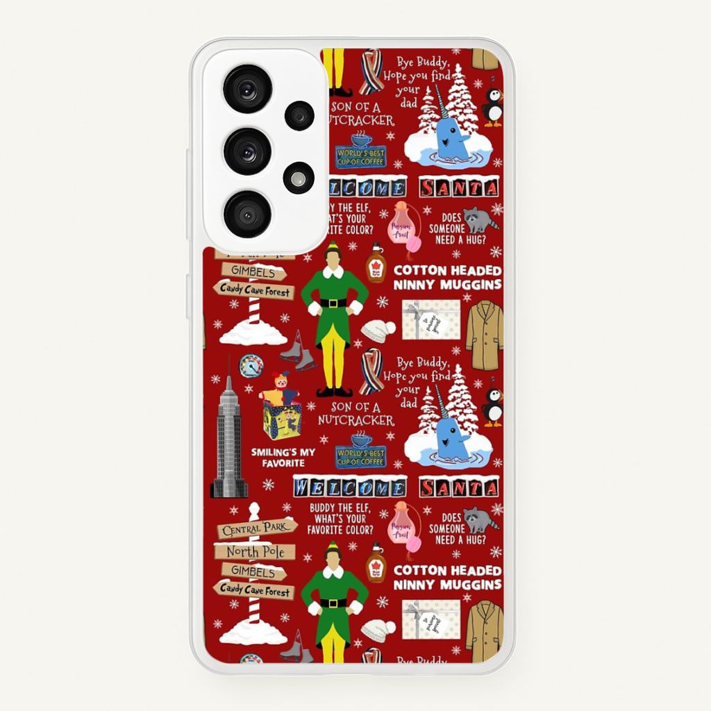 Red Elf Pattern - Elf Phone Case for Galaxy A53