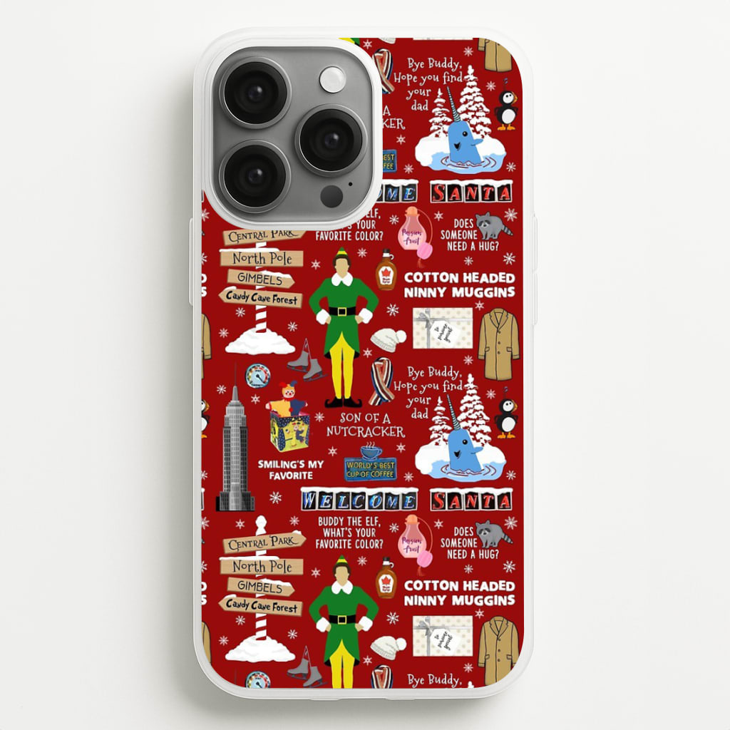 Red Elf Pattern - Elf Phone Case for iPhone 13 Pro Max
