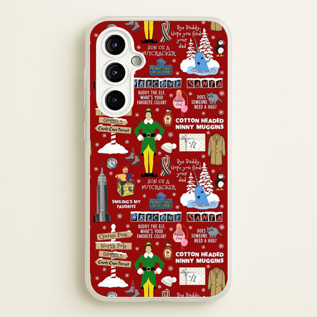 Red Elf Pattern - Elf Phone Case for Galaxy A54