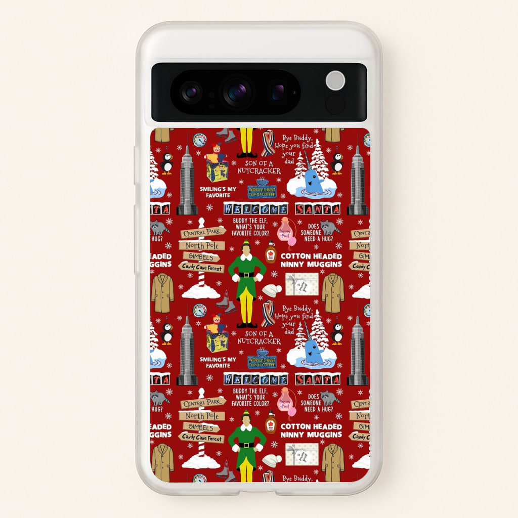 Red Elf Pattern - Elf Phone Case for Google Pixel 8 Pro