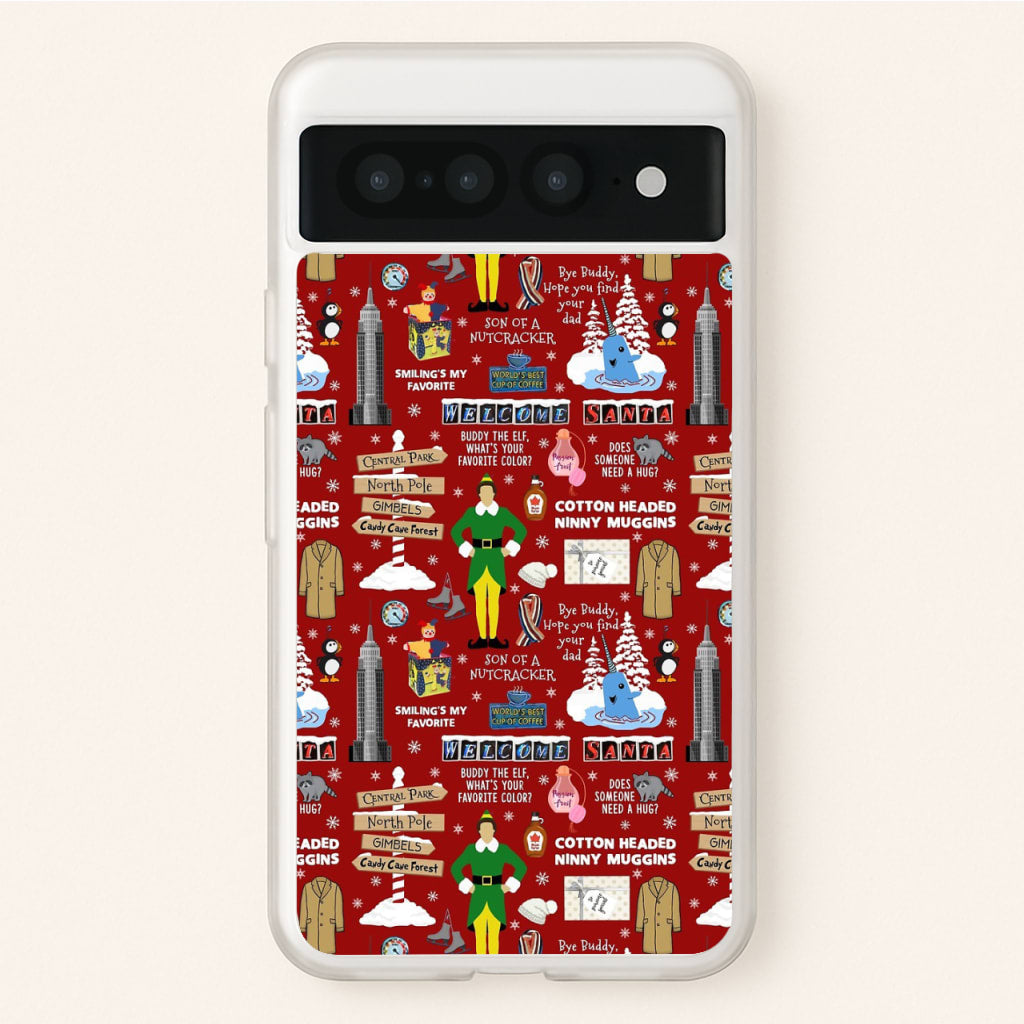 Red Elf Pattern - Elf Phone Case for Google Pixel 7 Pro
