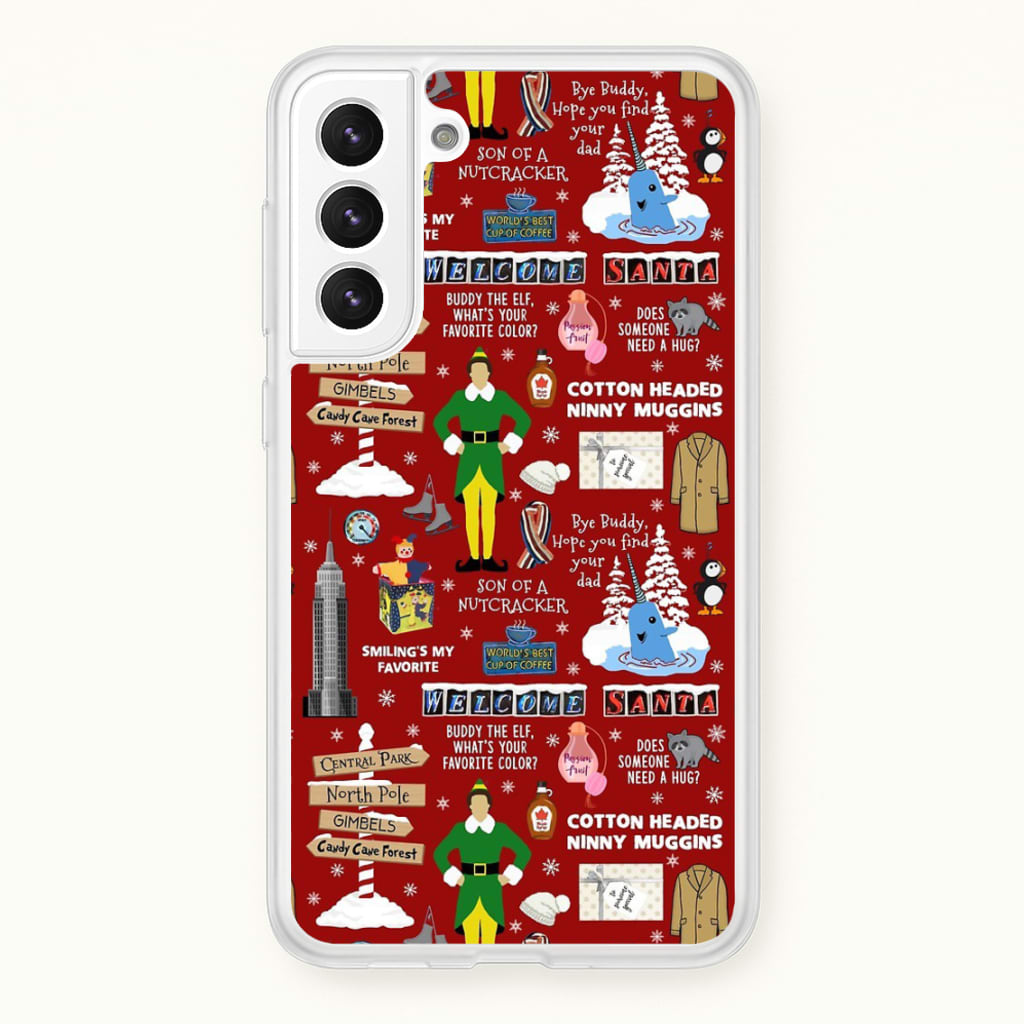 Red Elf Pattern - Elf Phone Case for Galaxy S21