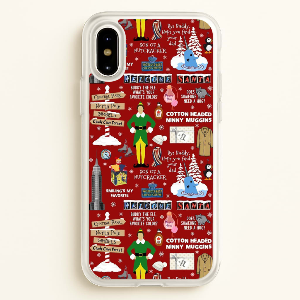 Red Elf Pattern - Elf Phone Case for iPhone X / XS