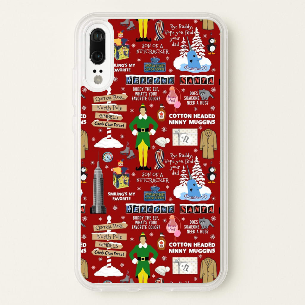 Red Elf Pattern - Elf Phone Case for Huawei P20