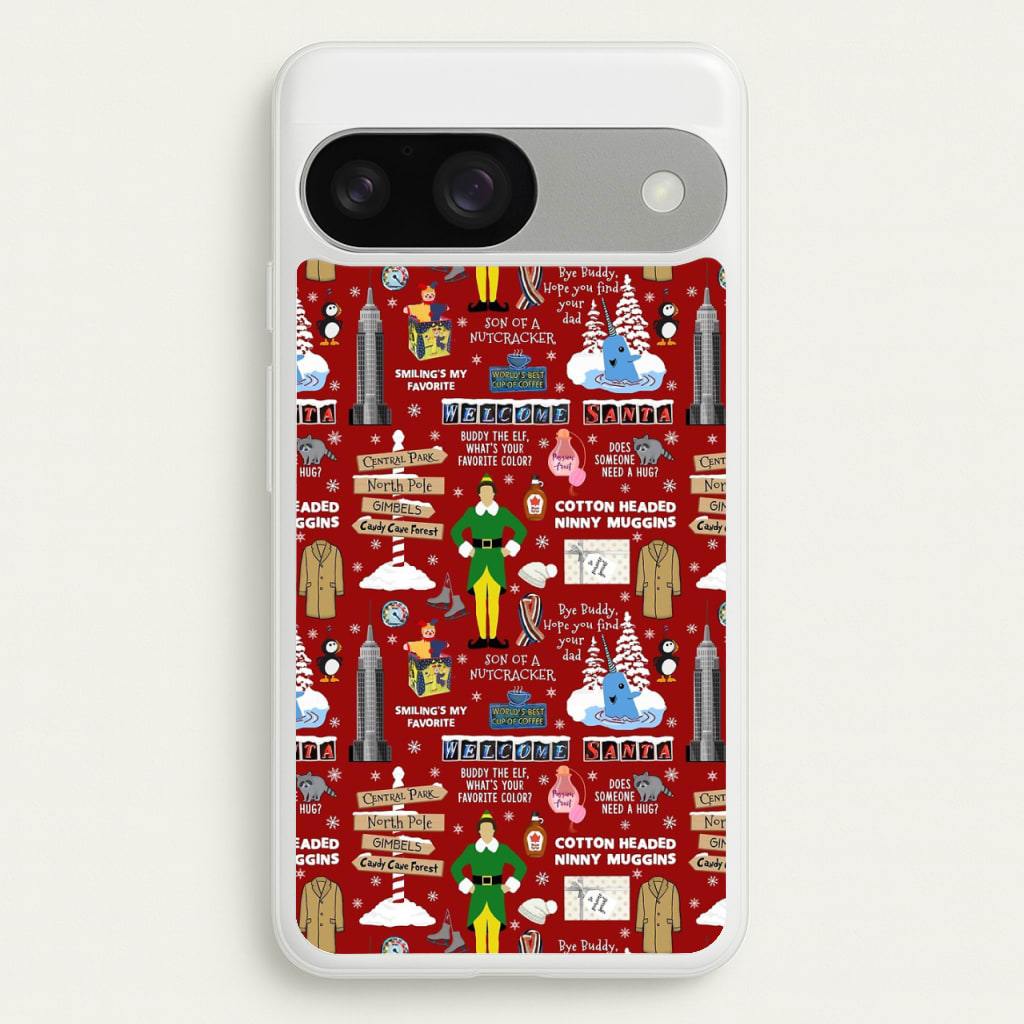 Red Elf Pattern - Elf Phone Case for Google Pixel 9 / 9 Pro