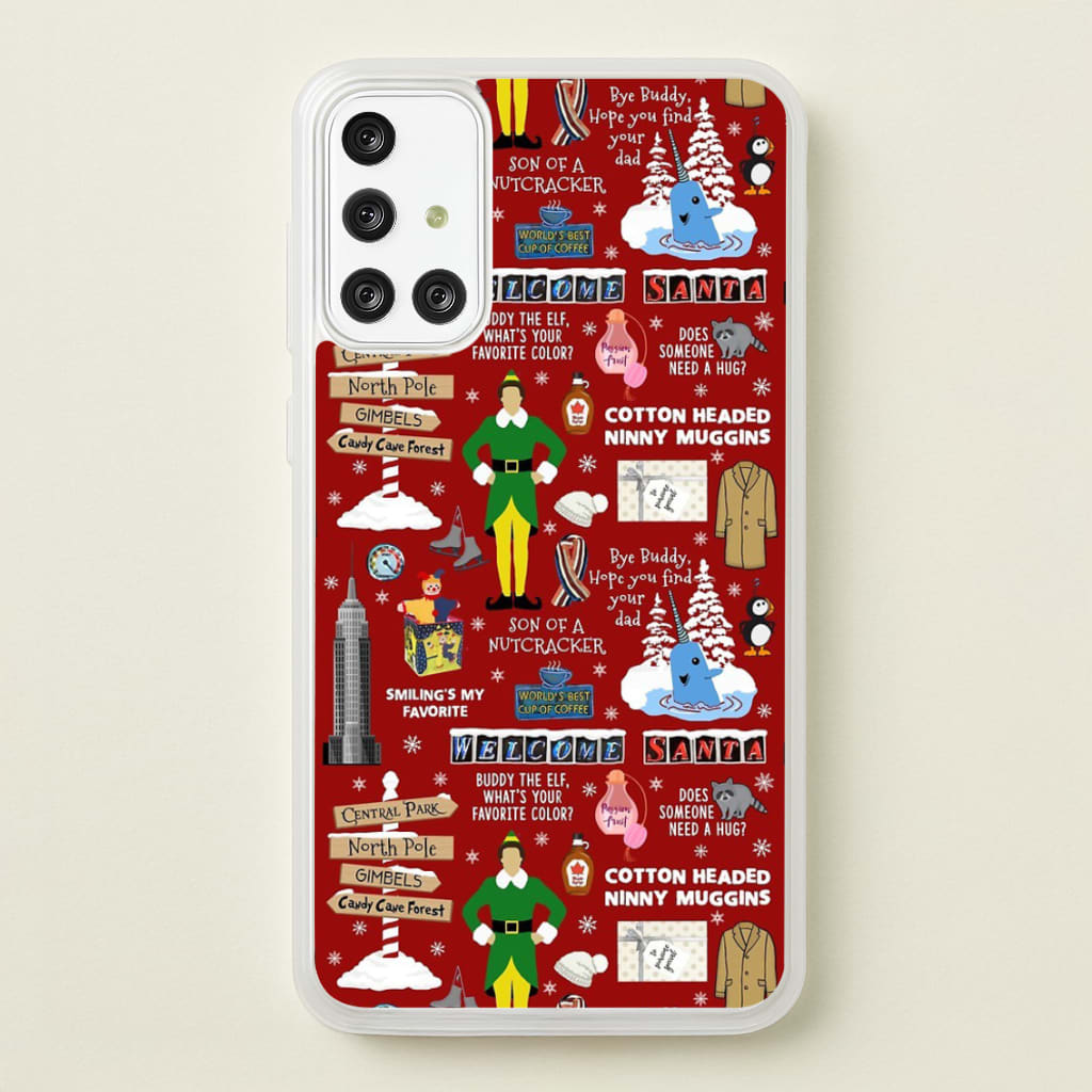 Red Elf Pattern - Elf Phone Case for Galaxy A71