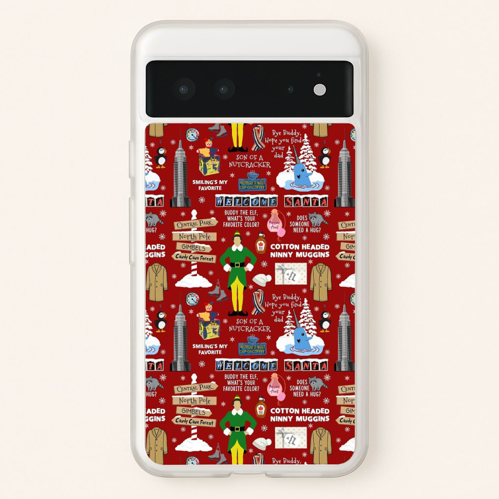Red Elf Pattern - Elf Phone Case for Google Pixel 6