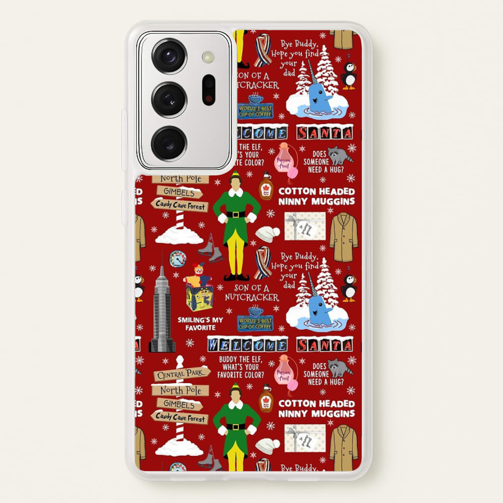 Red Elf Pattern - Elf Phone Case for Galaxy Note 20 Ultra