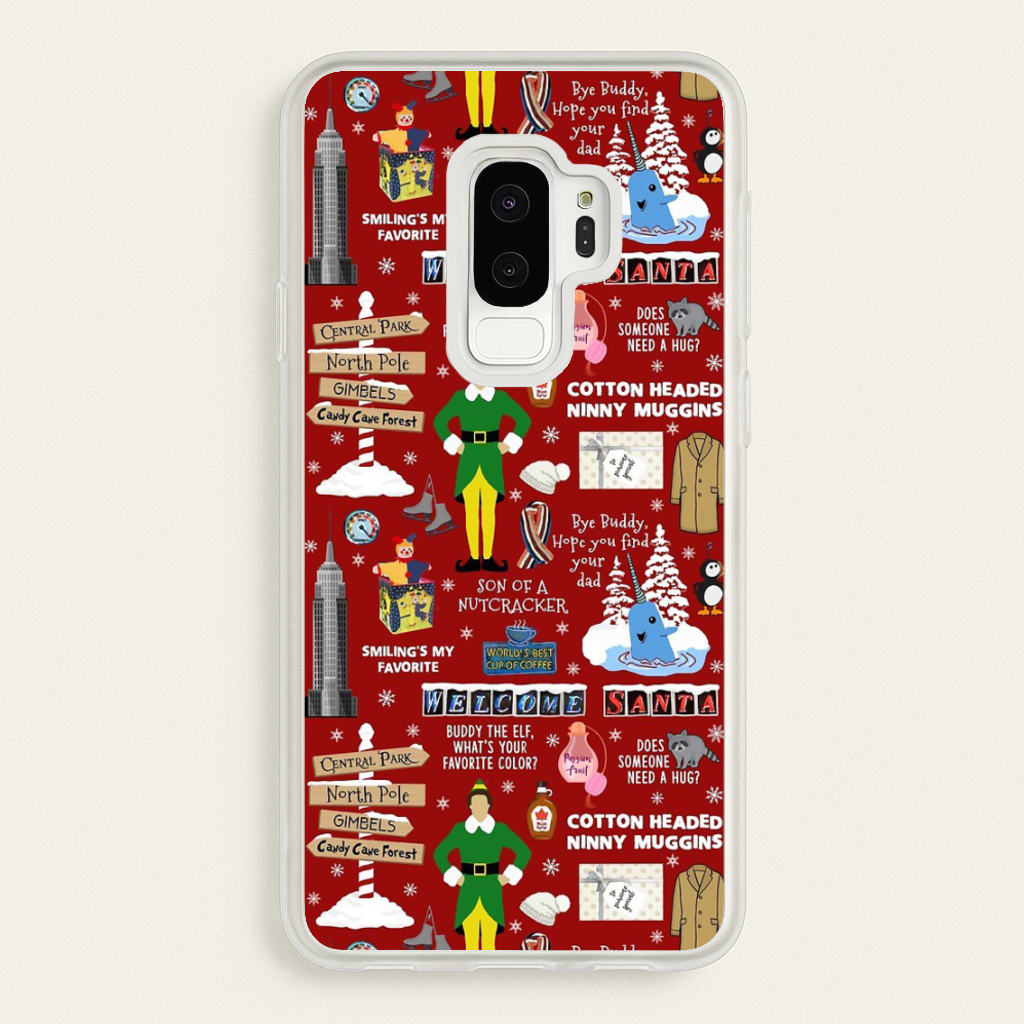 Red Elf Pattern - Elf Phone Case for Galaxy S9 Plus