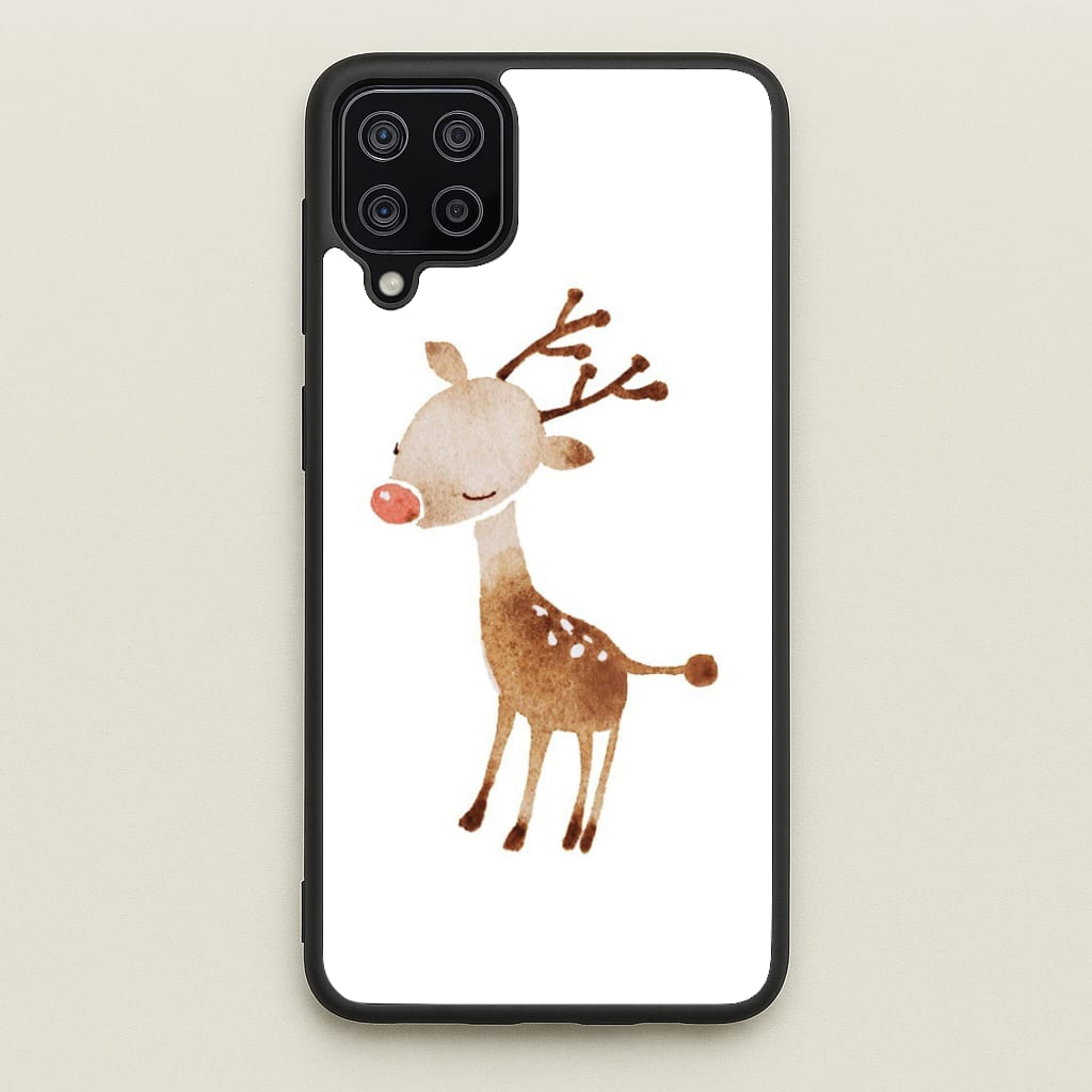 Watercolour Rudolph The Reindeer - Phone Case for Galaxy A12