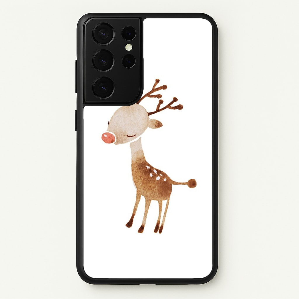 Watercolour Rudolph The Reindeer - Phone Case for Galaxy S21 Ultra