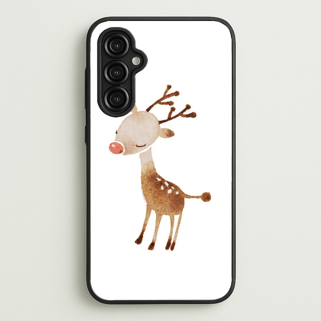 Watercolour Rudolph The Reindeer - Phone Case for Galaxy A14
