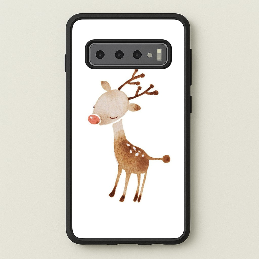 Watercolour Rudolph The Reindeer - Phone Case for Galaxy S10
