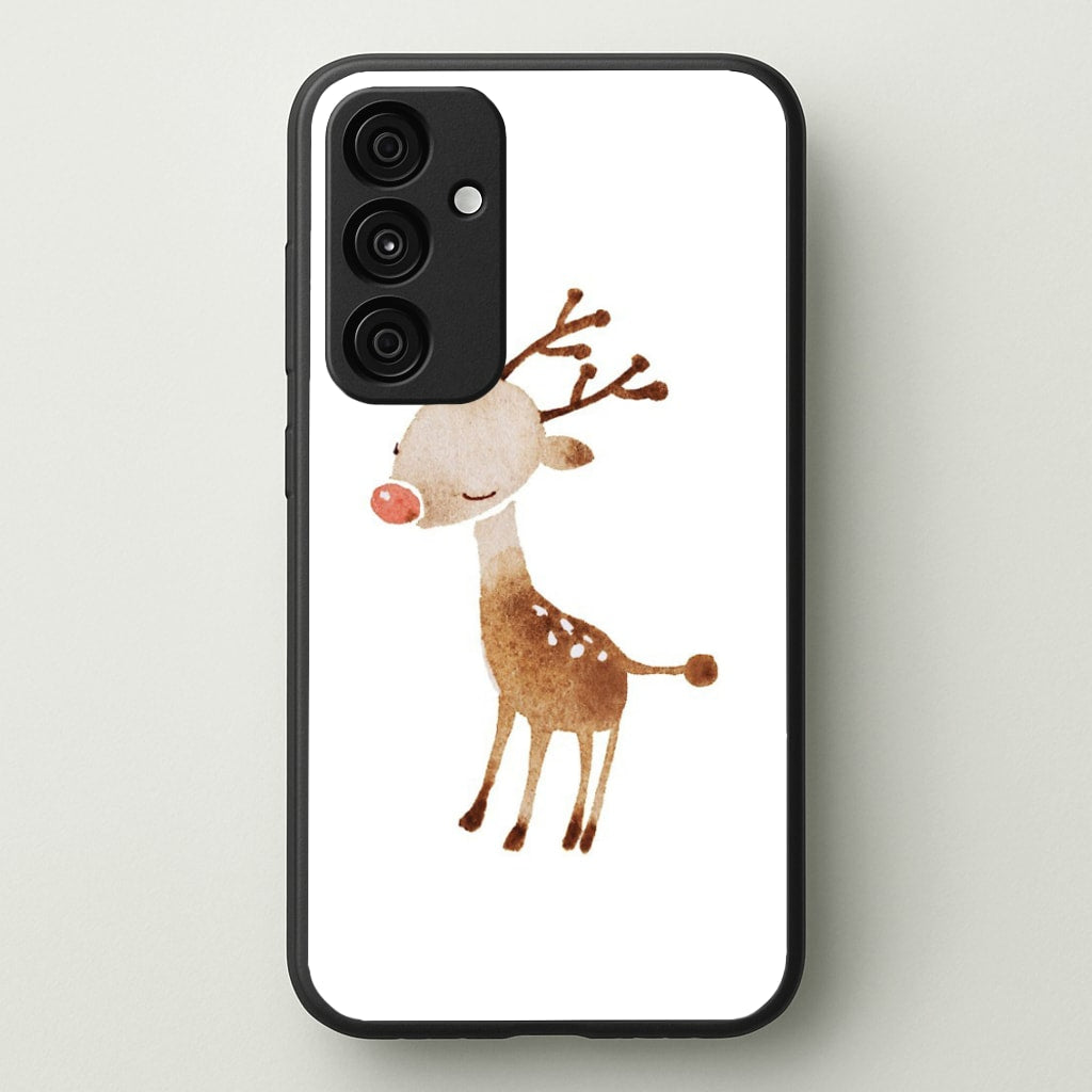 Watercolour Rudolph The Reindeer - Phone Case for Galaxy A55