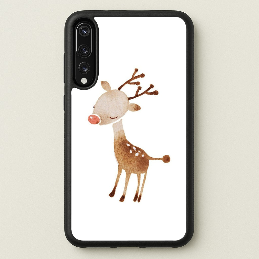 Watercolour Rudolph The Reindeer - Phone Case for Huawei P20 Pro