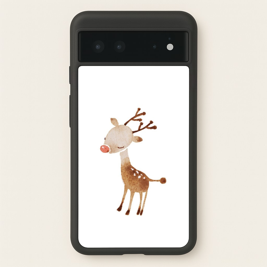 Watercolour Rudolph The Reindeer - Phone Case for Google Pixel 6