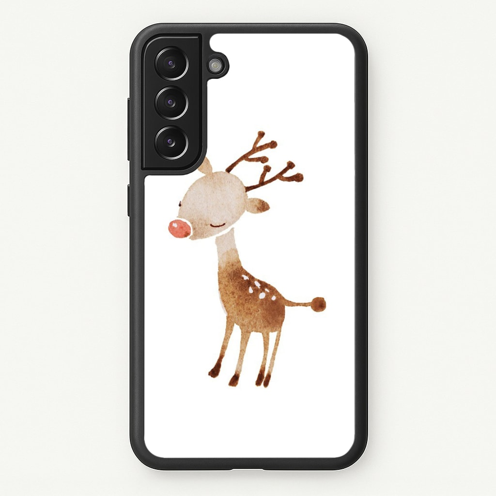 Watercolour Rudolph The Reindeer - Phone Case for Galaxy S21FE