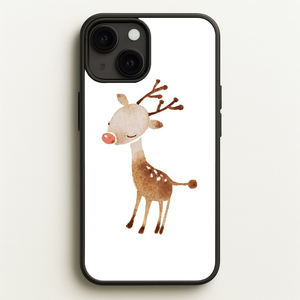 Watercolour Rudolph The Reindeer - Phone Case for iPhone 13