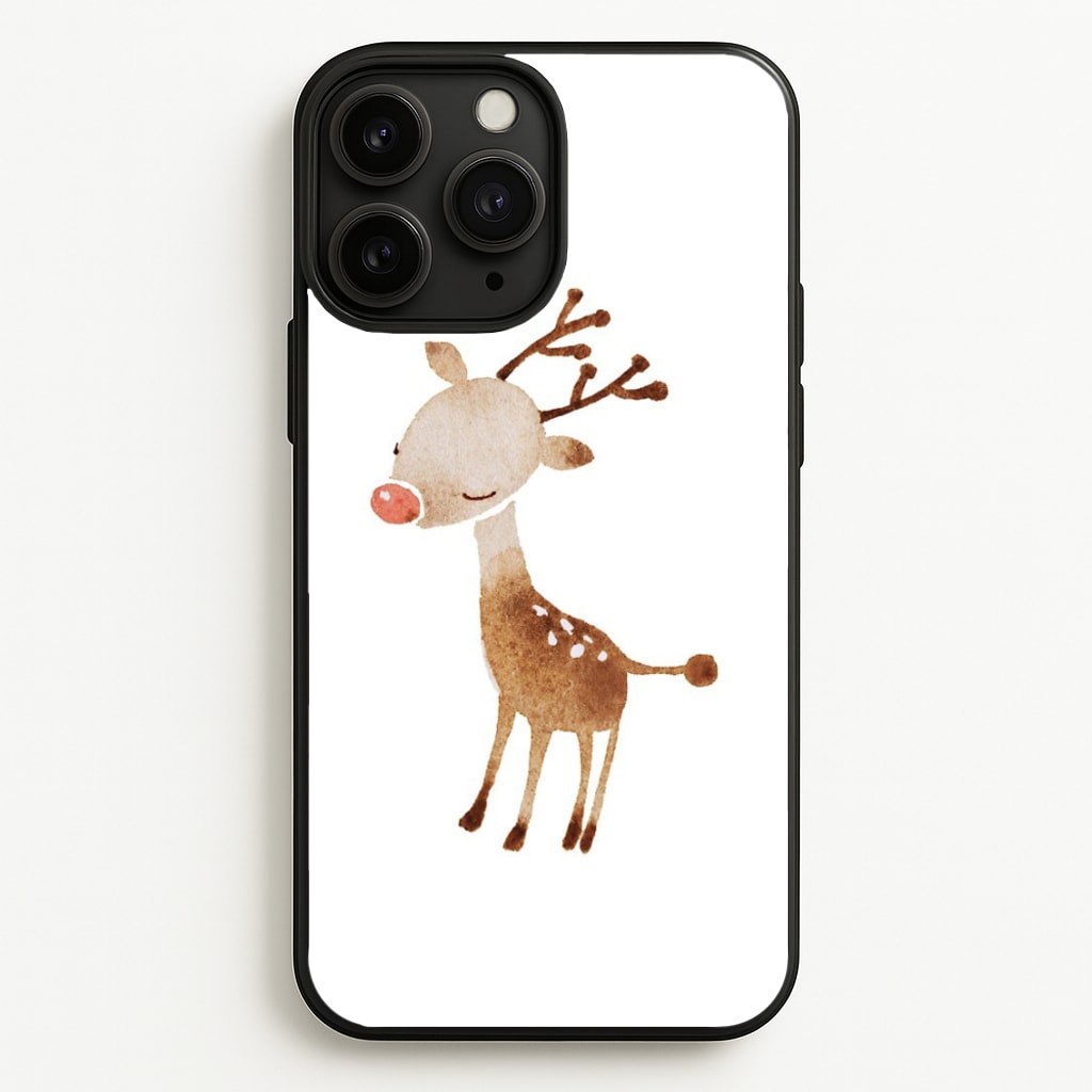 Watercolour Rudolph The Reindeer - Phone Case for iPhone 11 Pro